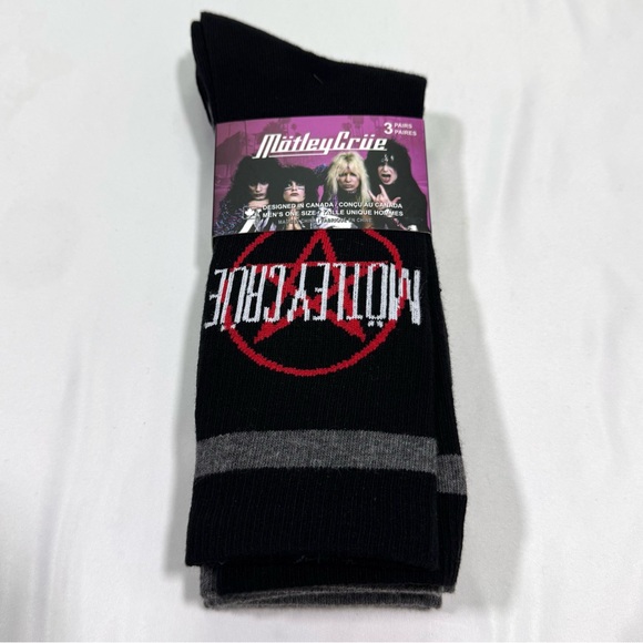 NWT Motley Crue 3 Pack Crew Socks - Picture 3 of 11